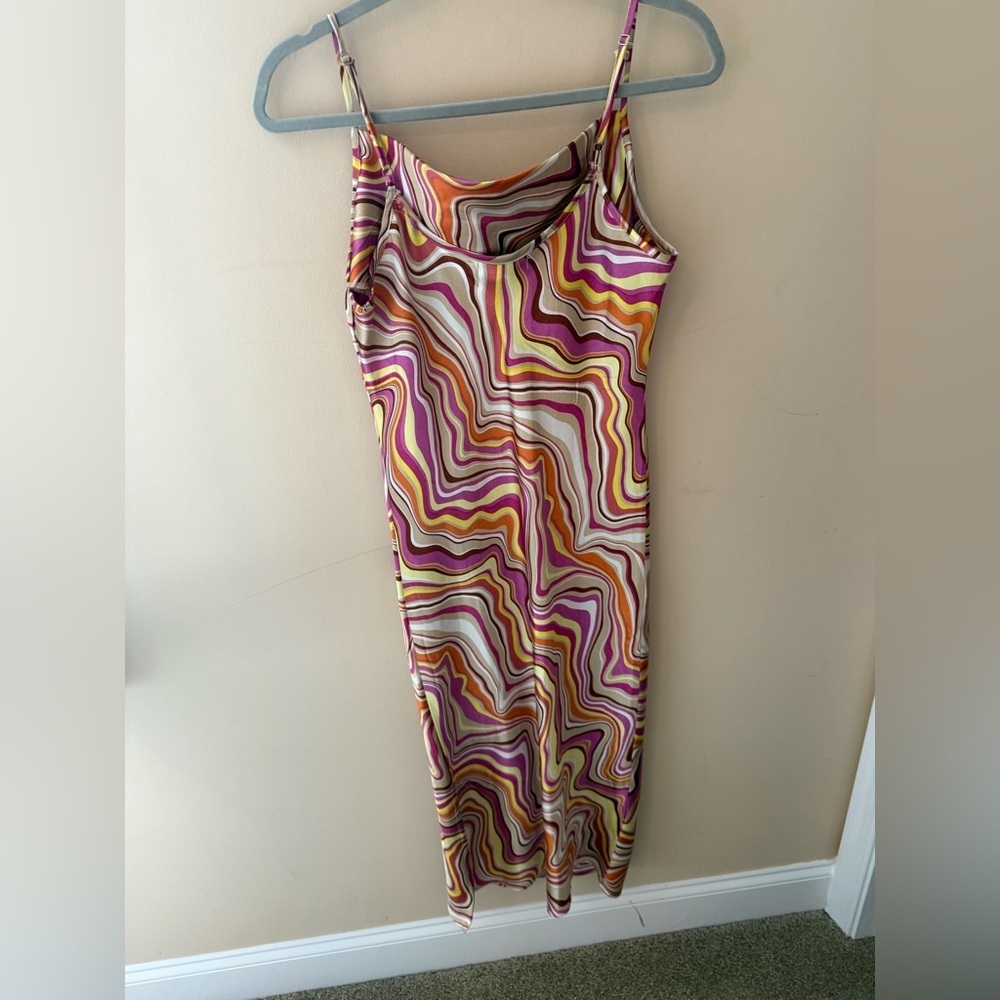 B.O.G Collective Hejira Slip Midi Dress 70s mod size XS - Picture 2 of 5